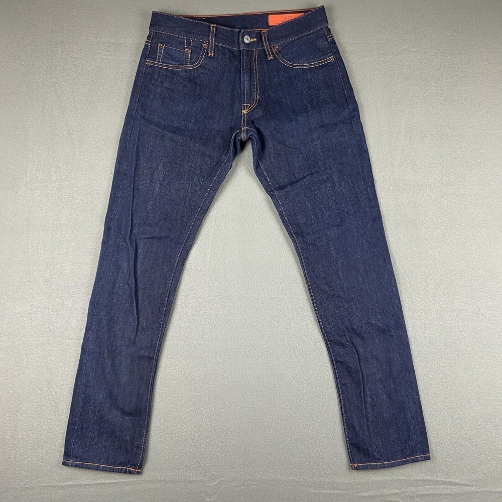 Jean Shop Denim Mens 30x31 Blue "Mick" Selvedge Slim Straight 100% Cotton‎ Dark